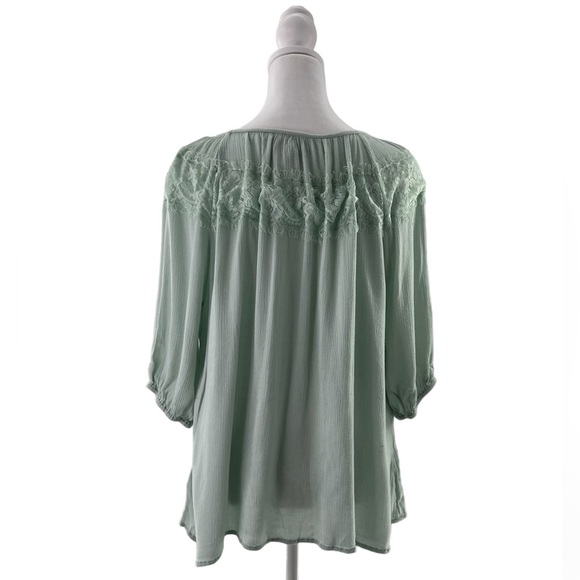 Blu Heaven Muslin Lace Trim Tunic - Picture 3 of 9